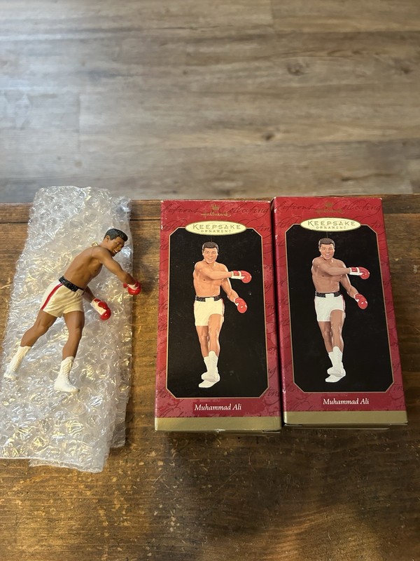 Lot 2 Hallmark 1999 Keepsake Ornament Muhammed Ali