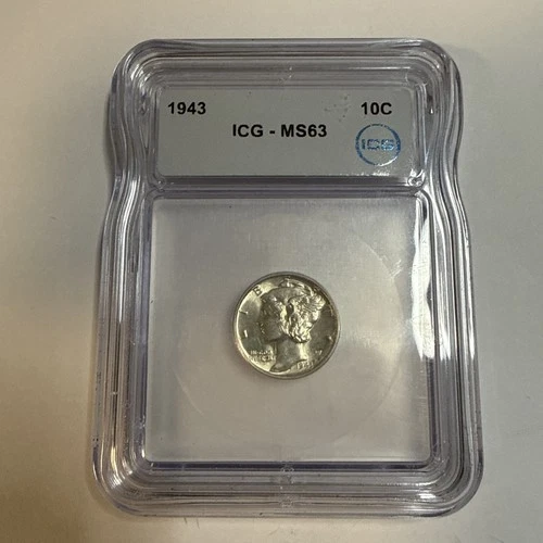 1943 MS63 Mercury Dime ICG Certified
