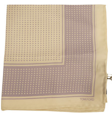 NWT TOM FORD Lilac Polka Dot Silk Pocket Square Italy 16"