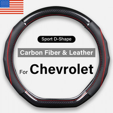 Flat Bottom Steering Wheel Cover For Chevrolet Chevy 14.5-15 Non-slip Protect