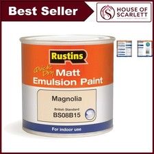 Rustins Matt Emulsion Paint Magnolia 500ml Water Based Non Water Resistant In...