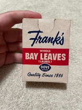 Frank's Whole Bay leaves Dove Brand Net. WT. 4 oz Paper Spice Box (read) Ohio