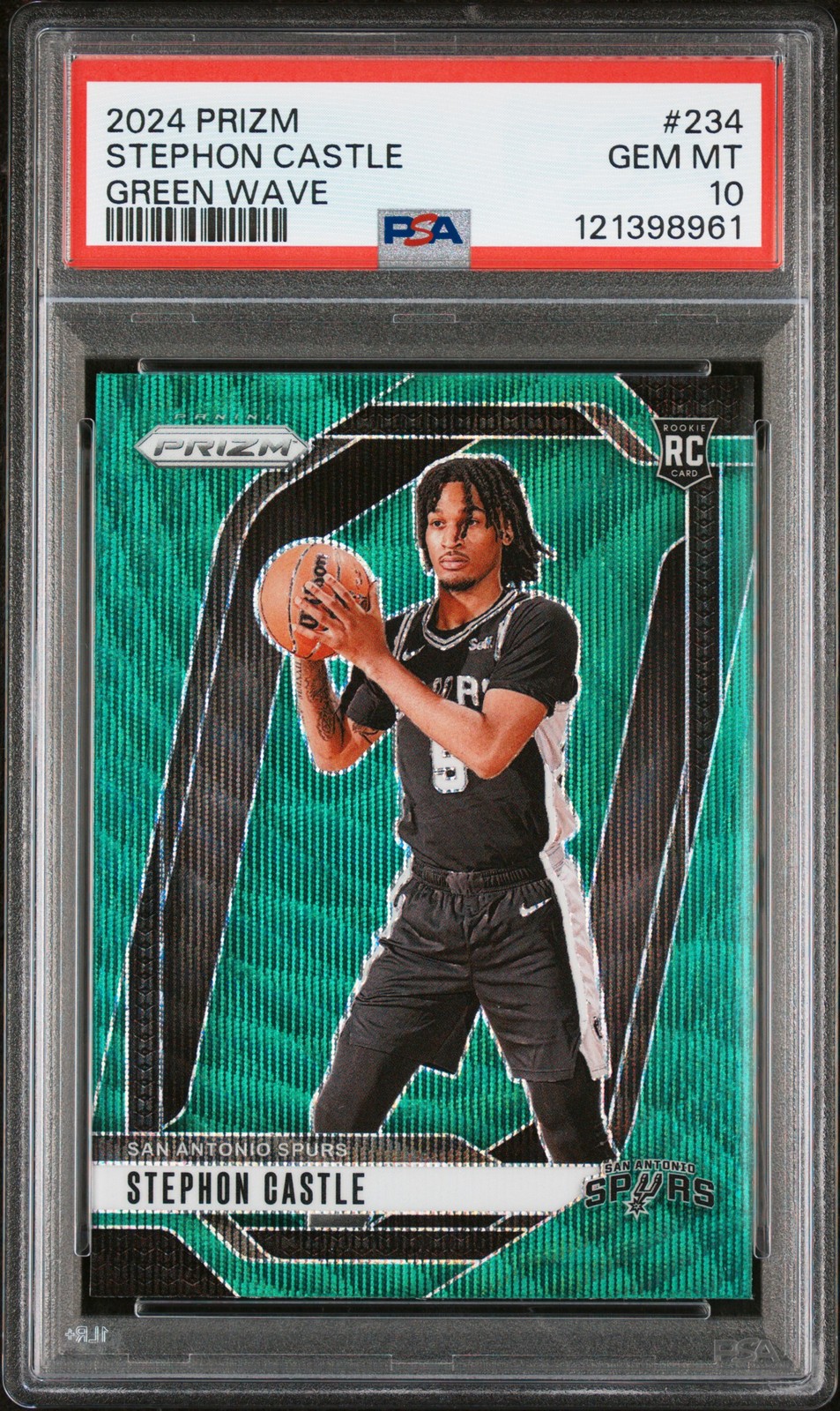 2024 PANINI PRIZM GREEN WAVE #234 STEPHON CASTLE PSA 10