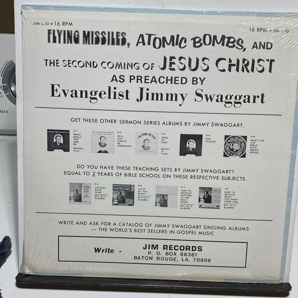Jimmy Swaggart Flying Missiles Atomic Bombs Sermon Vinyl Record New & Sealed - Image 2 of 2