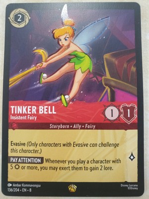 Lorcana Reign Of Jafar Legendary Tinker Bell 136/204 Tinkerbell | eBay