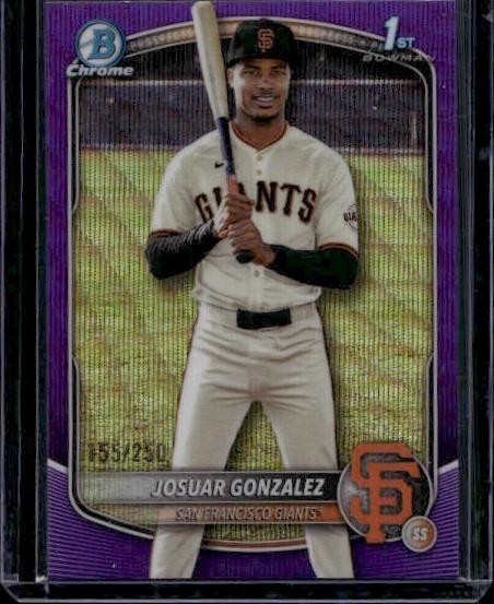 2025 Bowman Chrome #BCP-153 Josuar Gonzalez Prospects Purple Wave #/250