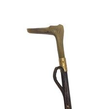 Vintage Greyhound Dog Head Shoe Horn Horn Handle Brass 20" Long Estate Find