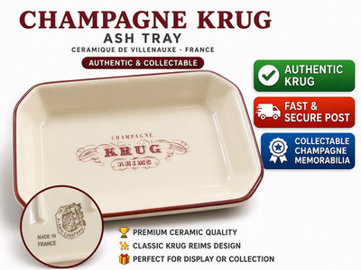 Champagner Krug Aschenbecher Reims Keramik Villenauxe Frankreich Vintage neuwertig