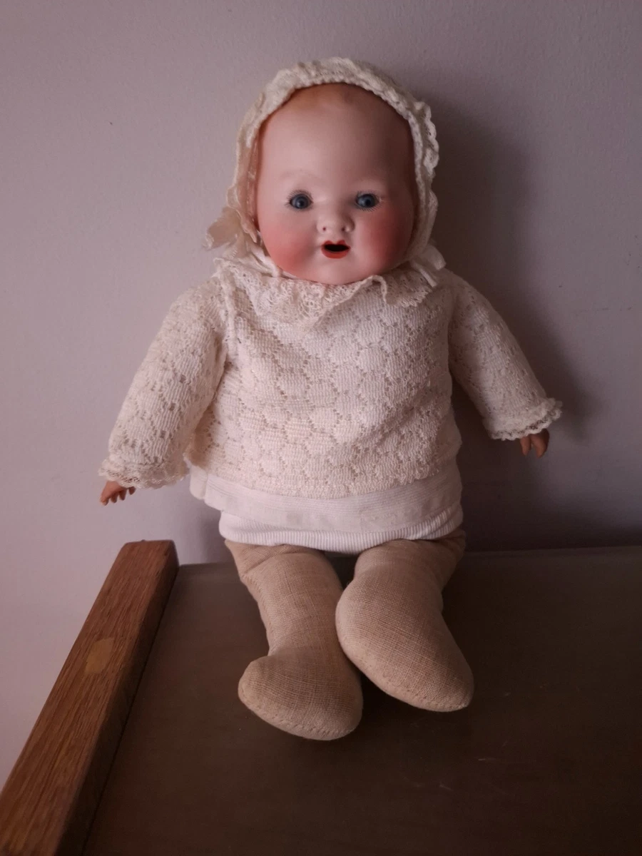 Poupon Vintage 42 Cm Celluloïd Robe Saumon, Yeux Dormeurs, Années 1950