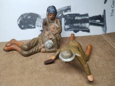 Rare Grey Iron Nurse W/ Wounded  Soldier W/ Pistol Lot