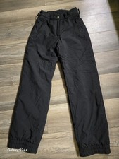 Vtg Tyrolia Skiwear Ski Snow Pants Womens Size 12 Black Nylon High Waisted Retro