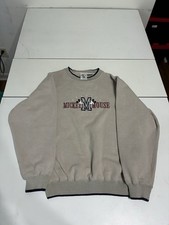 Vintage Mickey Mouse Sweatshirt Large Tan Classic Walt Disney Crewneck 90s Y2K