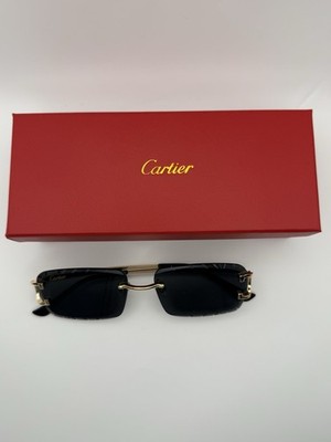 Cartier Big C Diamond Cut Black Frameless Lens Ct00920