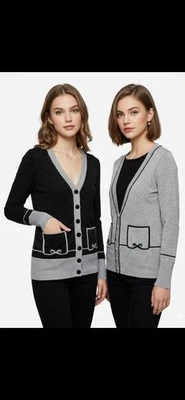 Women French Collection Sweater Grey Acrylic S - Bild 1 von 4