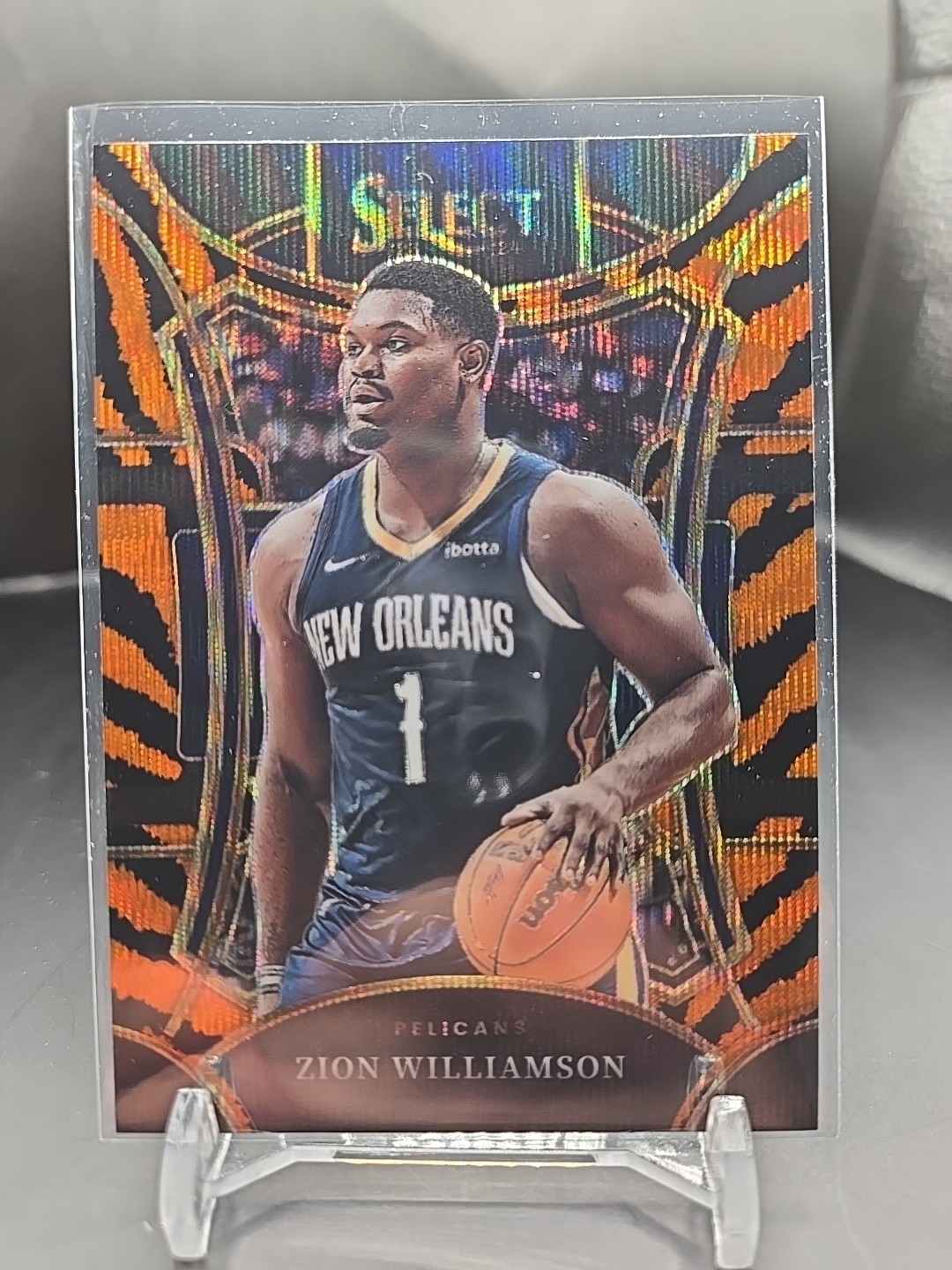 2023-24 Panini Select - Mezzanine Level Zion Williamson #365 Tiger Stripes Prizm