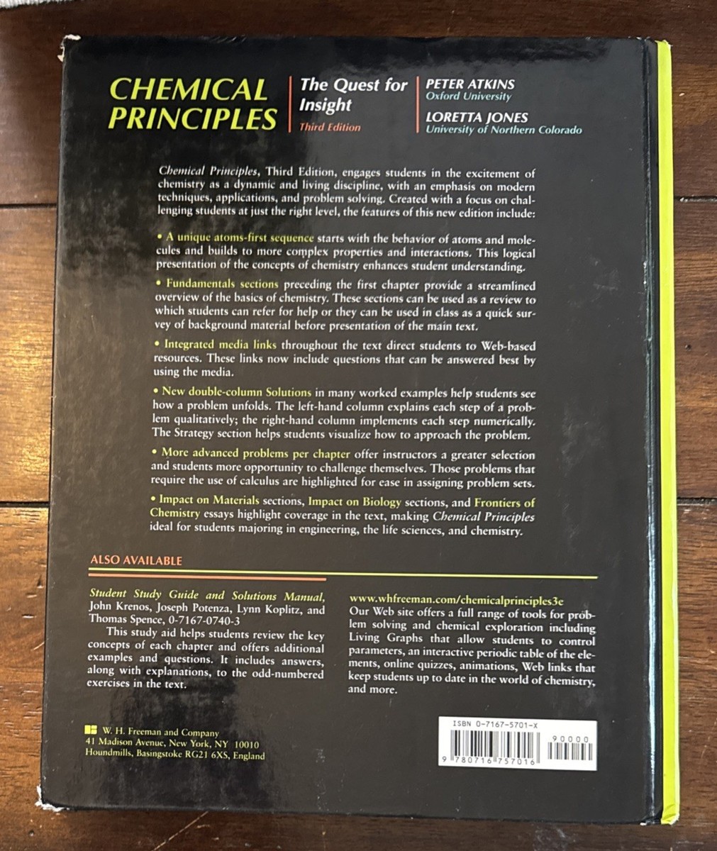 Chemical Principles: The Quest for Insight Jones Atkins Third