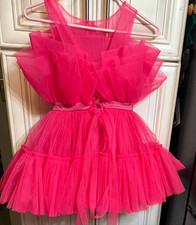 Lily Land Girls Tulle Ruffled Tiered Belted Sleeveless Party Dress Pink Size 13