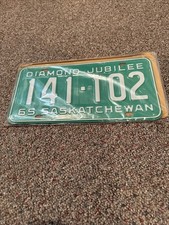1965 Diamond Jubilee Saskatchewan NOS Plate Pair With Key Tags