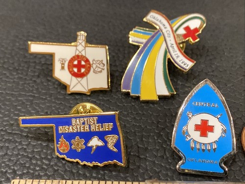 VTG Lot 4 ARC American Red Cross Pins OKLAHOMA City OK State Central Arrowhead - Picture 3 of 11
