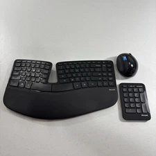 NO DONGLE Microsoft Sculpt Ergonomic Wireless Keyboard Mouse Number Pad Mdl 1559