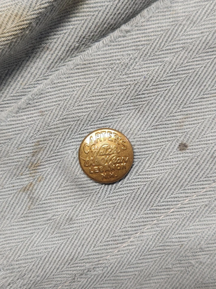 Abrigo de ingeniero sanfordizado vintage años 40/50 Carter's sarga espiga retazos Foto 3 de 4