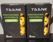 2 Sealed New 6 Taank Professional Indoor Pickleballs - 12