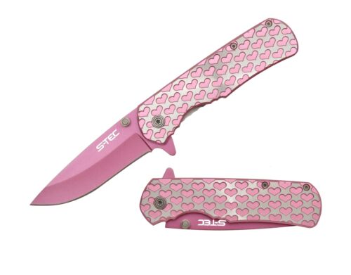 S-TEC 8" Valentine's Heart Folding Pocket Knife for Gift and Collection - Picture 1 of 14