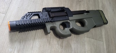 AIRSOFT Custom P90 Terminator AEG w/ Integrated Suppressor 6mm AIRSOFT