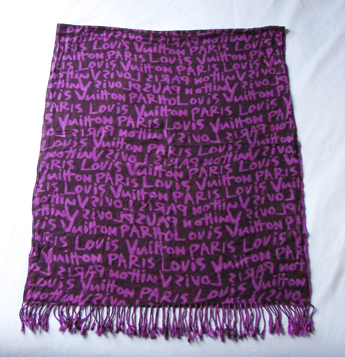 LOUIS VUITTON スプラウス グラフィティ マフラー ストール Louis Vuitton x Stephen Sprouse Purple / Magenta Graffiti