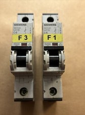 TWO SIEMENS 5SY41 MCB C6 1-POLE CIRCUIT BREAKERS