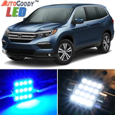 19 x Premium Blue LED Lights Interior Package Kit for Honda Pilot 16-19 + Tool