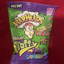 New-WarHeads 12 Bars Sour/Sweet/Fruity Chewy Candy. 3.59oz/102gm.