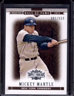 MICKEY MANTLE 2007 Topps Triple Threads #7 Sepia Parallel #001/559 First One
