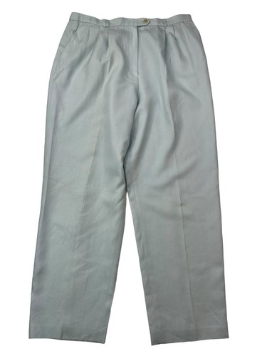 Talbots Dress Pants Women's Size 20 Wide Leg Aqua Linen Blend Lined NWOT - Picture 12 of 24