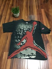 vtg 90s NIKE mens MICHAEL JORDAN shirt ALL OVER medium MADE IN USA basketball