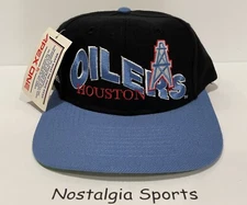 Vintage 90's HOUSTON OILERS Apex One SnapBack HAT Cap NEW Old Stock NWT