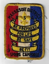 1975 Spring Camporee Be Prepared For Life Be Safe Massasoit District YEL Bdr. (S