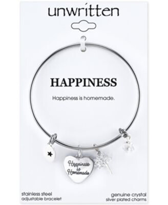 New Unwritten Happiness Is Homemade Charm Bangle Bracelet