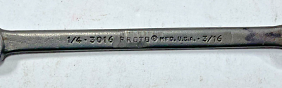 Vintage PROTO Double Open End Wrench #3016 1/4