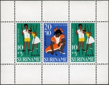 Suriname 1967 Children Games & Stilts Mini-Sheet MNH (SC# B139a)