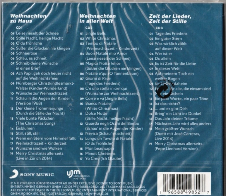 Udo Jürgens-3 CDs-Die schönsten Lieder zur Weihnachtszeit-Digipak-2023-NEUWARE! - Bild 2 von 2