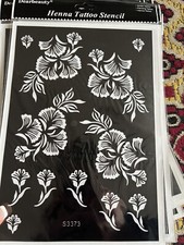 10x Reuseable Henna Tattoo Stencils for Hand Arm Feet