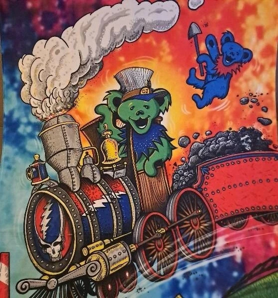 Casey Jones New Bear Grateful Dead Beach Bath Pool Gift Towel Cotton Train Skull