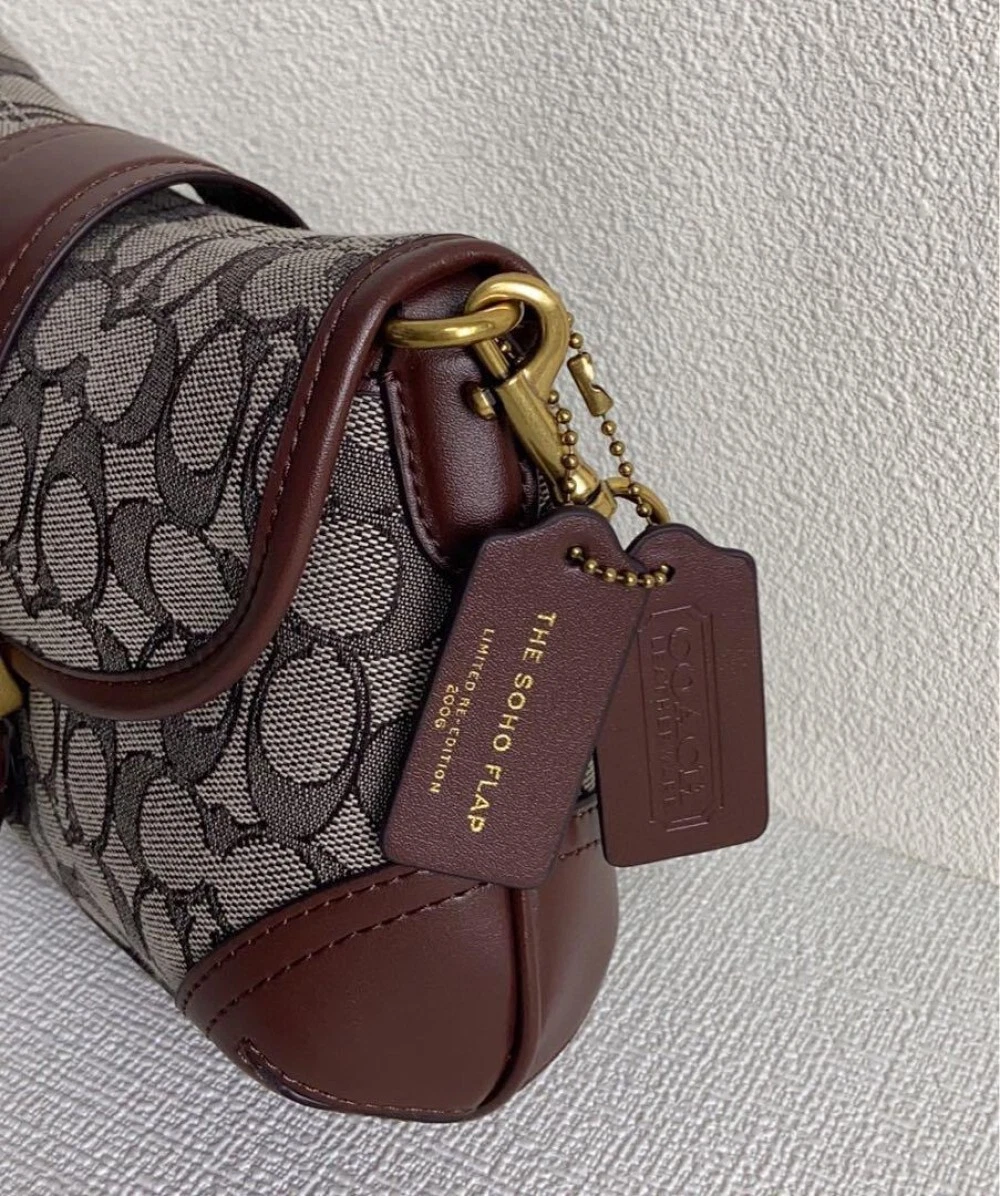 しそ様 Soho Signature Jacquard top handle shoulder bag CJ814 Maple