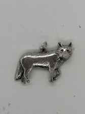 Dije o colgante grande Wolf de plata de ley 2D 5 g