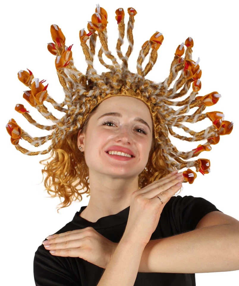 HPO 成人男女通用希腊神话 Medusa Gorgo 蛇假发,多种颜色,HW-6956 — 第 3/4 张图片