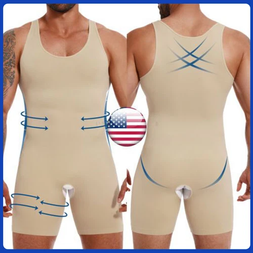 Herren Shapewear Bodysuit Ganzkörper Shaper Kompression Schlankheitsanzug atmungsaktiv - Bild 1 von 25