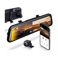 RexingUSA M2 MAX - 2-Channel Mirror Dash Cam w/ 12” IPS Touch Screen, 4K +