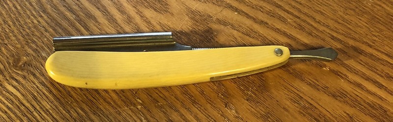 Vintage Urham Tuplex Straight Razor Cream Color