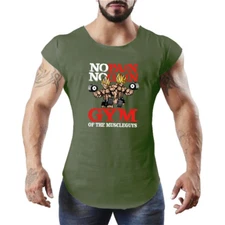 Men's Fitness Tank Tops Clothes Stringer Muscle Plain Screen Printed Gym Vests